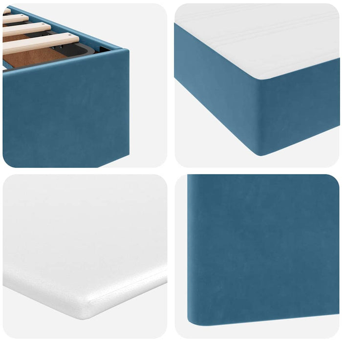 Pat cu storage cu saltea Albastru închis 140 x 200 cm Catifea - WALTI WALTI