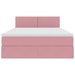 Pat cu storage cu saltea cu headboard Roz 140 x 200 cm Catifea - WALTI WALTI