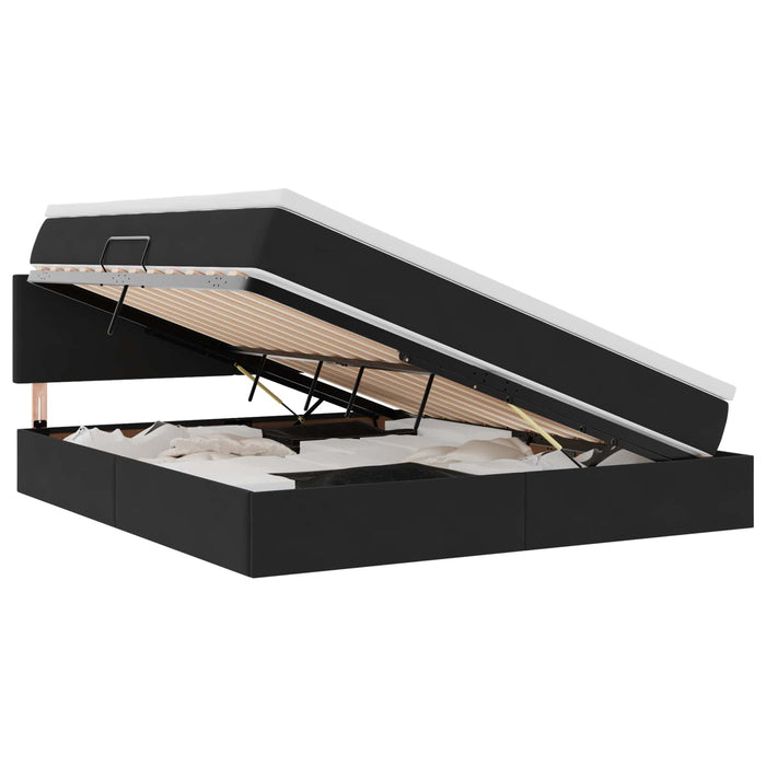 Pat cu storage cu saltea Negru 160 x 200 cm Catifea - WALTI WALTI