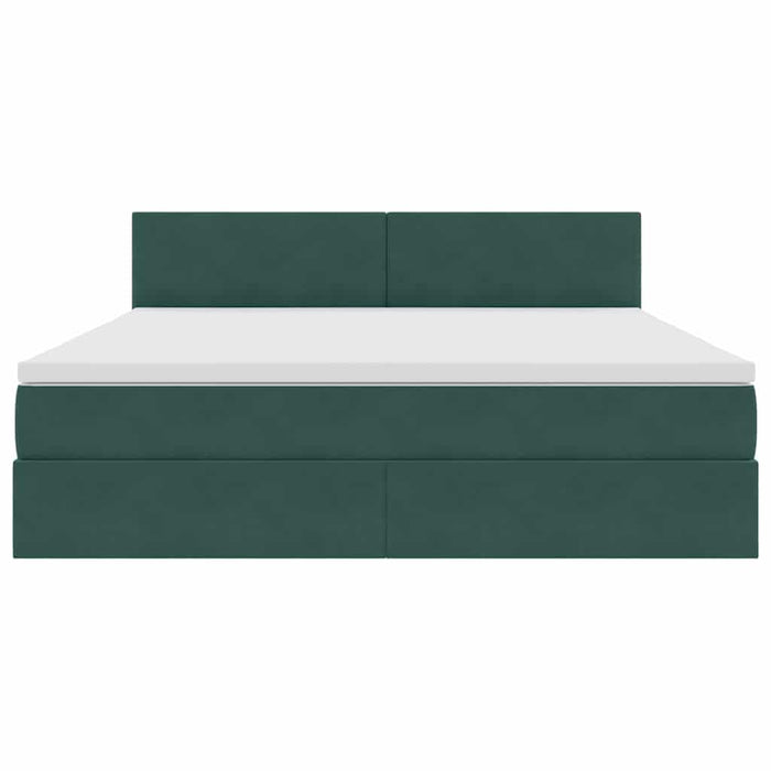 Pat cu storage cu saltea Verde închis 160 x 200 cm Catifea - WALTI WALTI