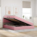 Pat cu storage cu saltea cu headboard Roz 180 x 200 cm Catifea - WALTI WALTI