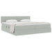 Pat cu storage cu saltea Gri deschis 200 x 200 cm Catifea - WALTI WALTI