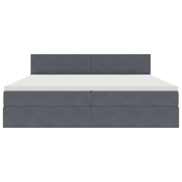 Pat cu storage cu saltea Gri închis 200 x 200 cm Catifea - WALTI WALTI