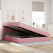 Pat cu storage cu saltea cu headboard Roz 200 x 200 cm Catifea - WALTI WALTI