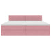 Pat cu storage cu saltea cu headboard Roz 200 x 200 cm Catifea - WALTI WALTI