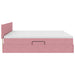 Pat cu storage cu saltea cu headboard Roz 200 x 200 cm Catifea - WALTI WALTI