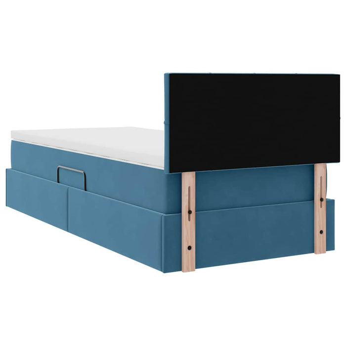 Pat cu storage cu saltea Albastru închis 90 x 190 cm Catifea - WALTI WALTI