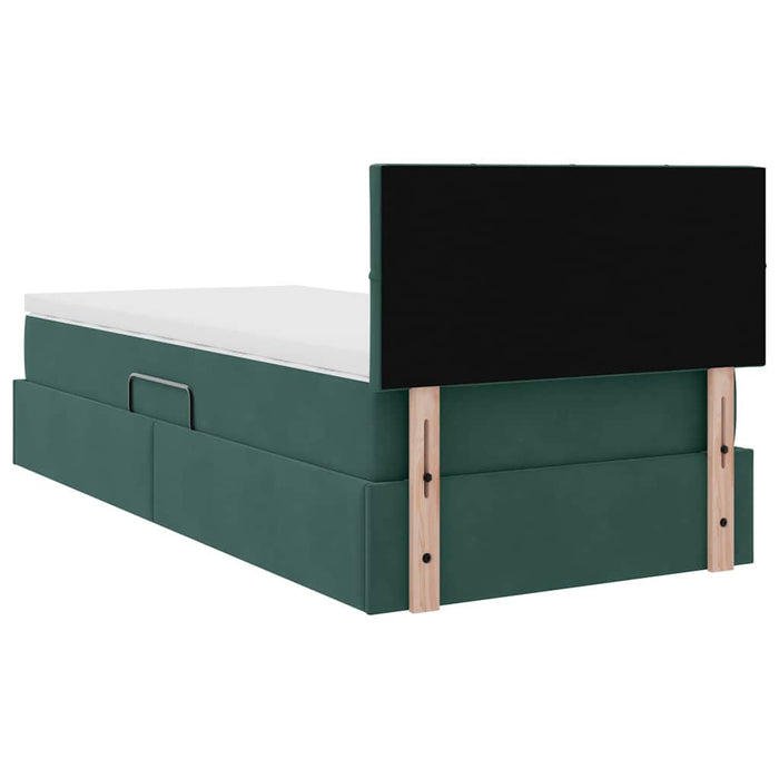 Pat cu storage cu saltea Verde închis 90 x 200 cm Catifea - WALTI WALTI