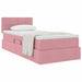 Pat cu storage cu saltea cu headboard Roz 90 x 200 cm Catifea - WALTI WALTI