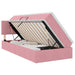 Pat cu storage cu saltea cu headboard Roz 100 x 200 cm Catifea - WALTI WALTI