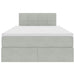 Pat cu storage cu saltea Gri deschis 120 x 190 cm Catifea - WALTI WALTI