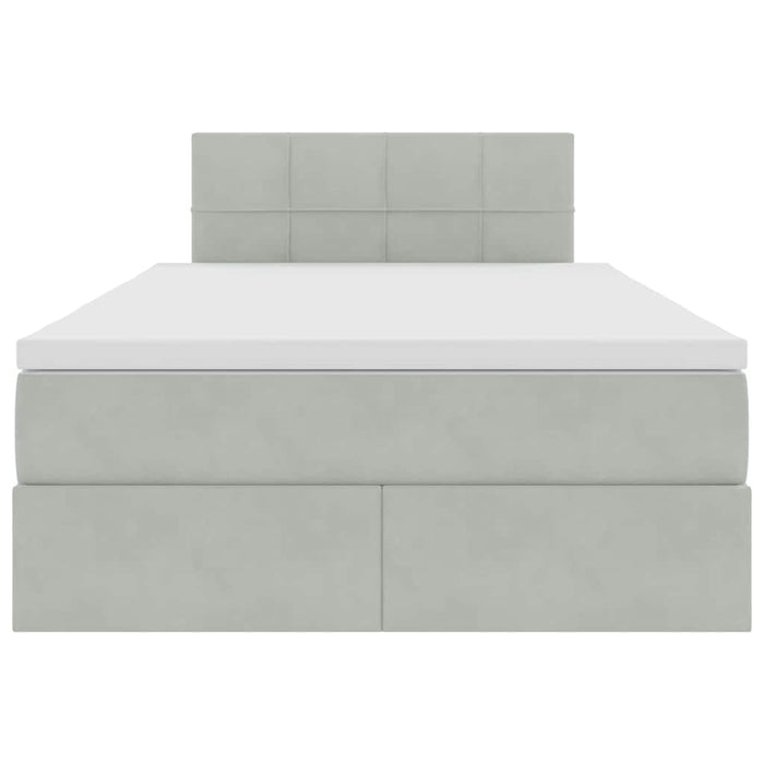 Pat cu storage cu saltea Gri deschis 120 x 200 cm Catifea - WALTI WALTI