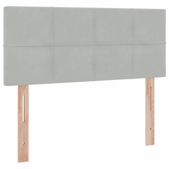 Pat cu storage cu saltea Gri deschis 120 x 200 cm Catifea - WALTI WALTI