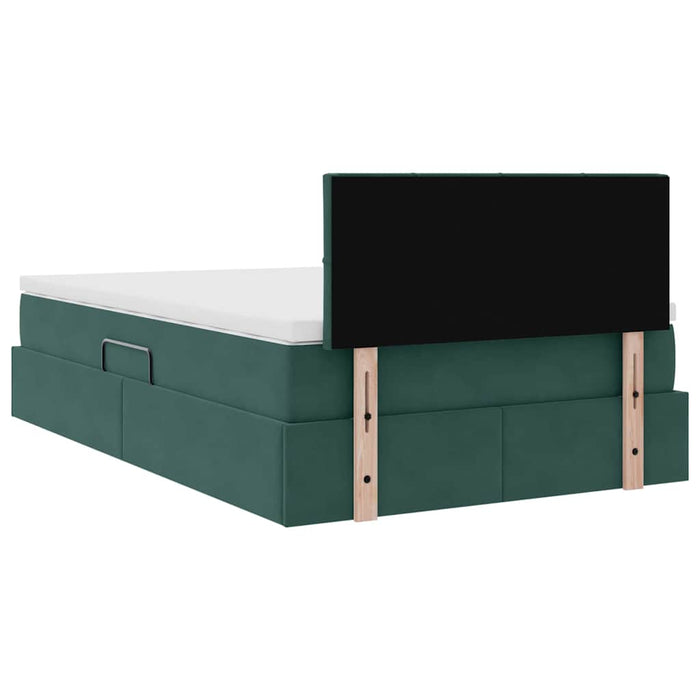 Pat cu storage cu saltea Verde închis 120 x 200 cm Catifea - WALTI WALTI
