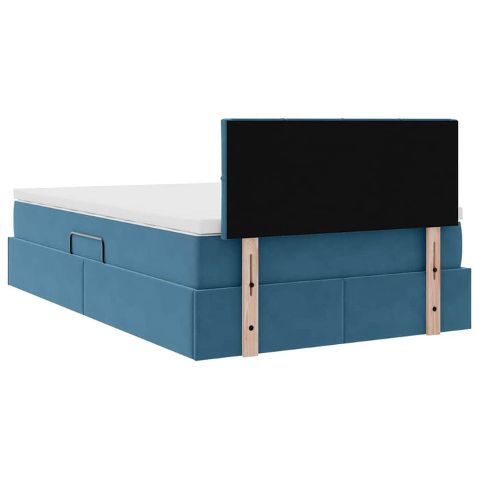 Pat cu storage cu saltea Albastru închis 120 x 200 cm Catifea - WALTI WALTI