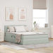 Pat cu storage cu saltea Gri deschis 140 x 190 cm Catifea - WALTI WALTI