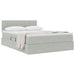 Pat cu storage cu saltea Gri deschis 140 x 190 cm Catifea - WALTI WALTI