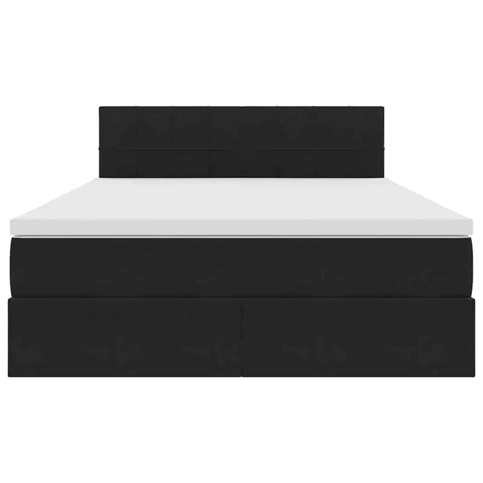 Pat cu storage cu saltea Negru 140 x 190 cm Catifea - WALTI WALTI