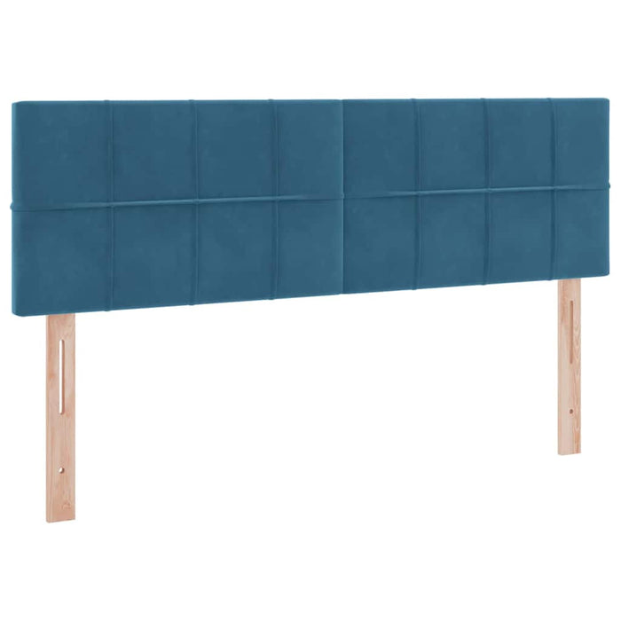 Pat cu storage cu saltea Albastru închis 140 x 190 cm Catifea - WALTI WALTI