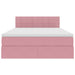 Pat cu storage cu saltea cu headboard Roz 140 x 200 cm Catifea - WALTI WALTI