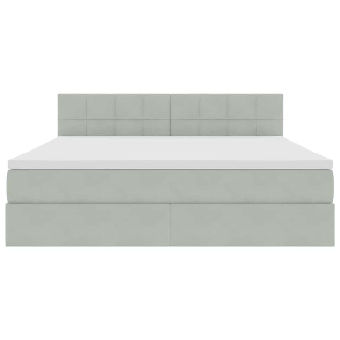 Pat cu storage cu saltea Gri deschis 160 x 200 cm Catifea - WALTI WALTI
