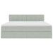 Pat cu storage cu saltea Gri deschis 160 x 200 cm Catifea - WALTI WALTI