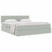 Pat cu storage cu saltea Gri deschis 160 x 200 cm Catifea - WALTI WALTI