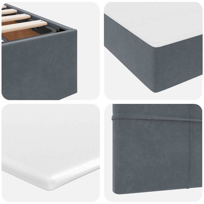 Pat cu storage cu saltea Gri închis 160 x 200 cm Catifea - WALTI WALTI