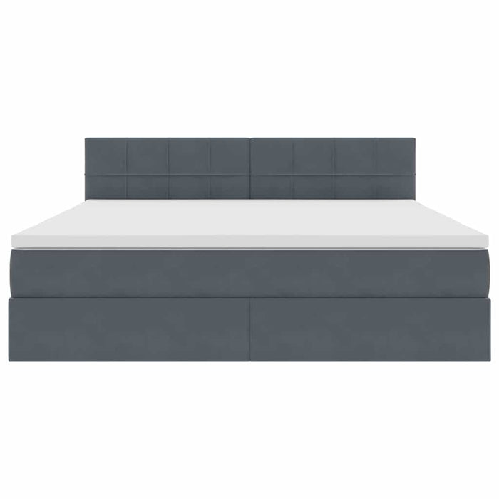 Pat cu storage cu saltea Gri închis 160 x 200 cm Catifea - WALTI WALTI