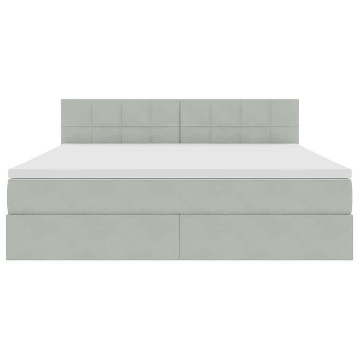 Pat cu storage cu saltea Gri deschis 180 x 200 cm Catifea - WALTI WALTI