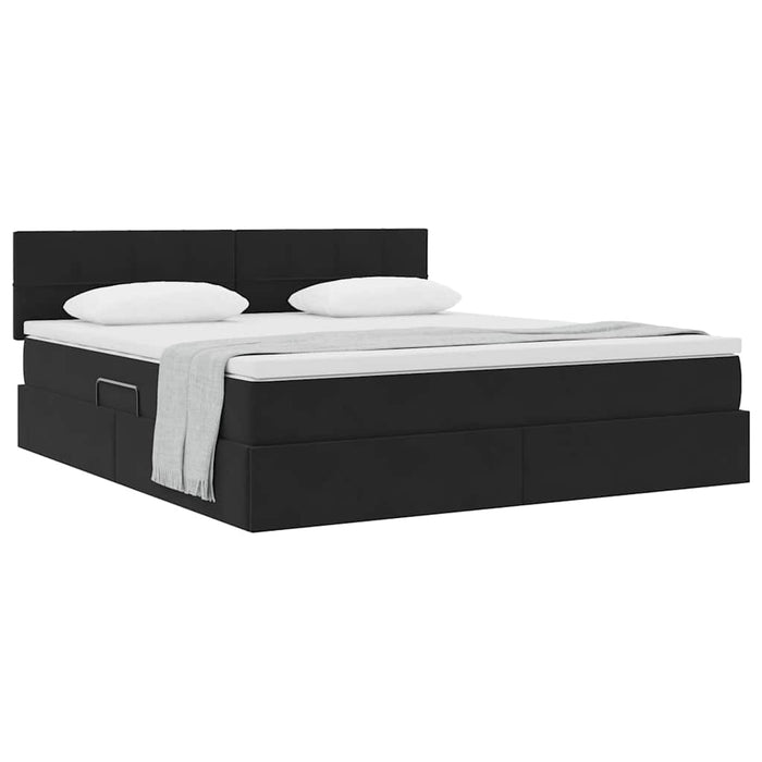 Pat cu storage cu saltea Negru 180 x 200 cm Catifea - WALTI WALTI