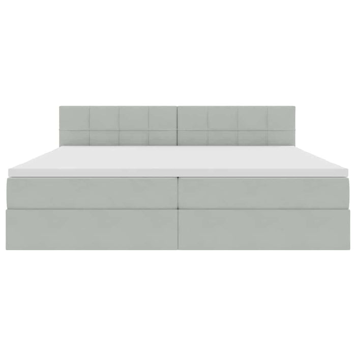 Pat cu storage cu saltea Gri deschis 200 x 200 cm Catifea - WALTI WALTI