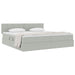 Pat cu storage cu saltea Gri deschis 200 x 200 cm Catifea - WALTI WALTI