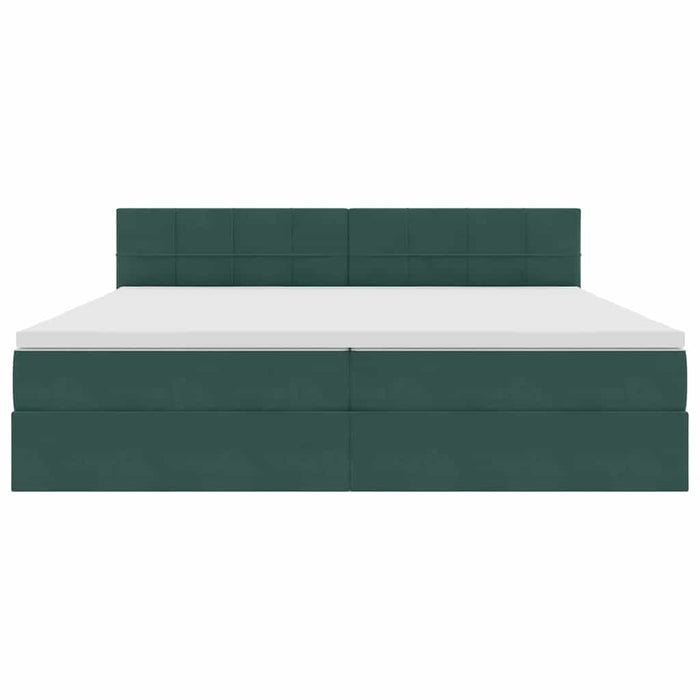 Pat cu storage cu saltea Verde închis 200 x 200 cm Catifea - WALTI WALTI