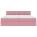 Pat cu storage cu saltea cu headboard Roz 200 x 200 cm Catifea - WALTI WALTI