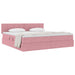 Pat cu storage cu saltea cu headboard Roz 200 x 200 cm Catifea - WALTI WALTI