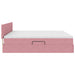 Pat cu storage cu saltea cu headboard Roz 200 x 200 cm Catifea - WALTI WALTI