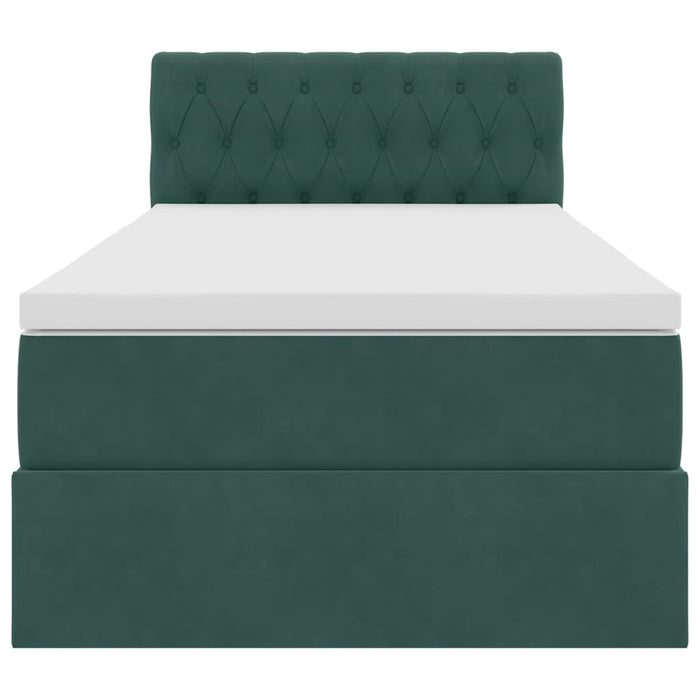 Pat cu storage cu saltea Verde închis 90 x 190 cm Catifea - WALTI WALTI