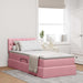 Pat cu storage cu saltea cu headboard Roz 90 x 190 cm Catifea - WALTI WALTI