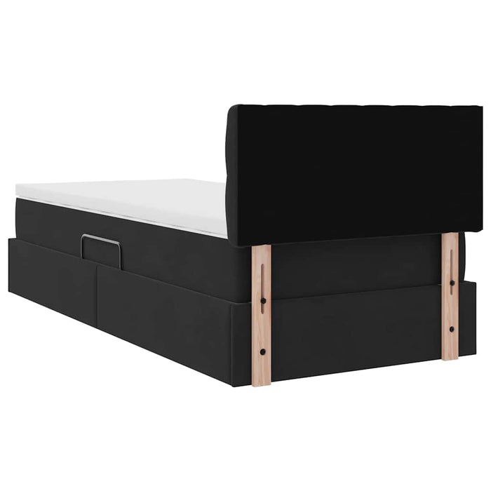 Pat cu storage cu saltea cu headboard Negru 90 x 200 cm Catifea - WALTI WALTI