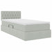 Pat cu storage cu saltea Gri deschis 100 x 200 cm Catifea - WALTI WALTI
