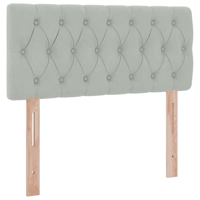 Pat cu storage cu saltea Gri deschis 100 x 200 cm Catifea - WALTI WALTI