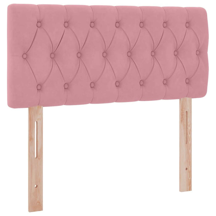 Pat cu storage cu saltea cu headboard Roz 100 x 200 cm Catifea - WALTI WALTI