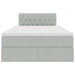 Pat cu storage cu saltea Gri deschis 120 x 200 cm Catifea - WALTI WALTI