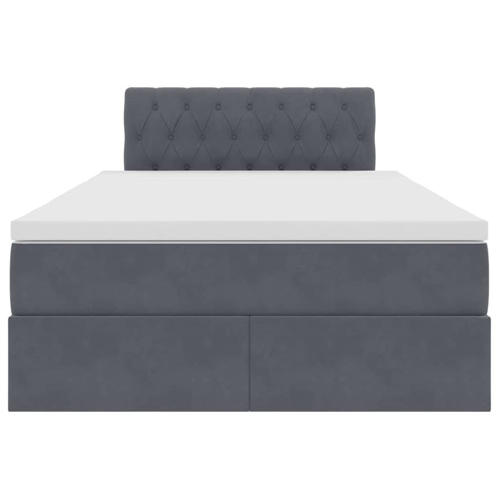 Pat cu storage cu saltea Gri închis 120 x 200 cm Catifea - WALTI WALTI