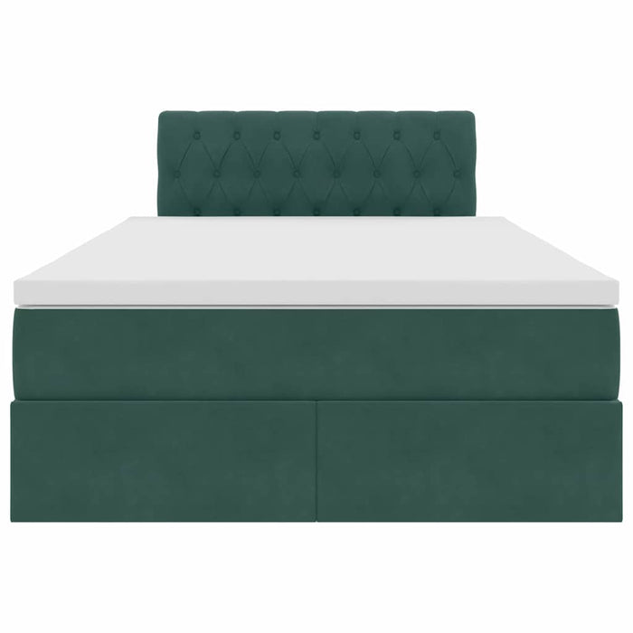 Pat cu storage cu saltea Verde închis 120 x 200 cm Catifea - WALTI WALTI