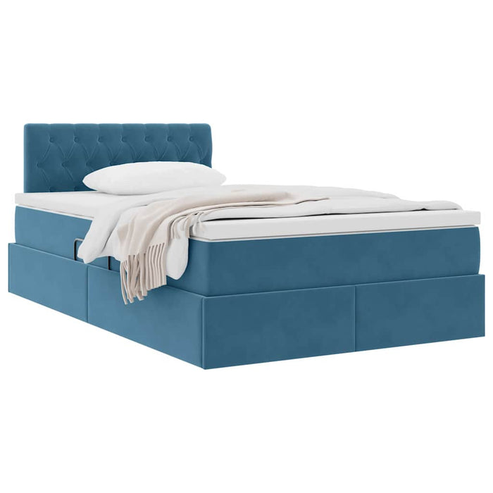 Pat cu storage cu saltea Albastru închis 120 x 200 cm Catifea - WALTI WALTI