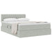 Pat cu storage cu saltea Gri deschis 140 x 190 cm Catifea - WALTI WALTI