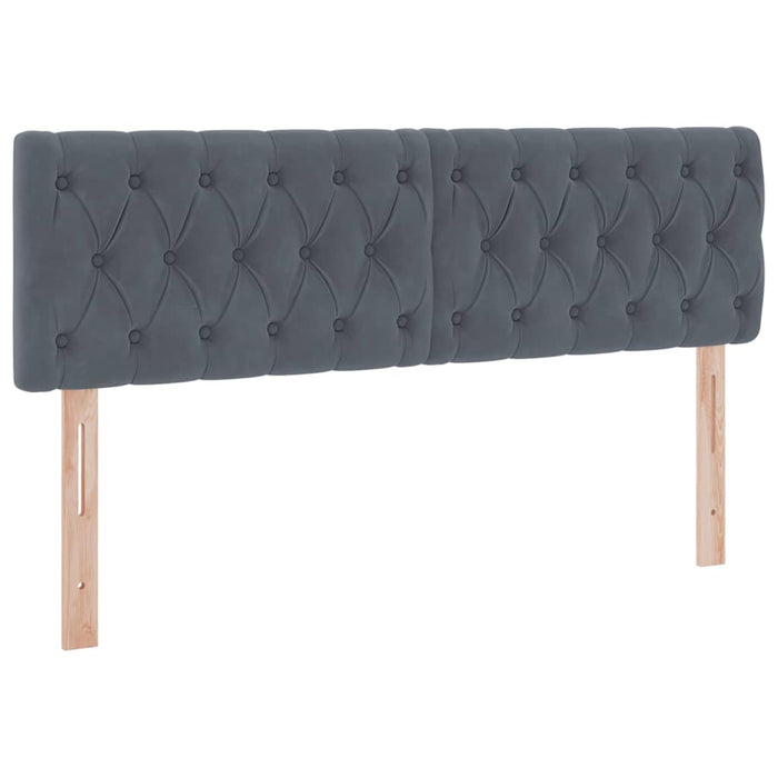 Pat cu storage cu saltea Gri închis 140 x 190 cm Catifea - WALTI WALTI