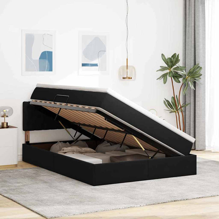 Pat cu storage cu saltea Negru 140 x 190 cm Catifea - WALTI WALTI